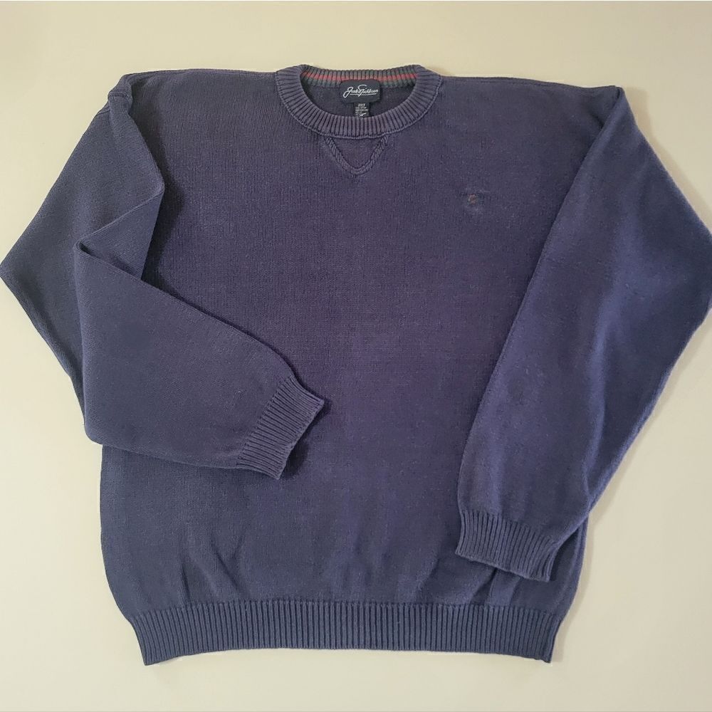 Jack Nicklaus Men's Navy Cotton Long Sleeve Crewneck Pullover Sweater